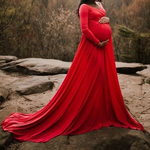 Beautiful magenta maternity gown